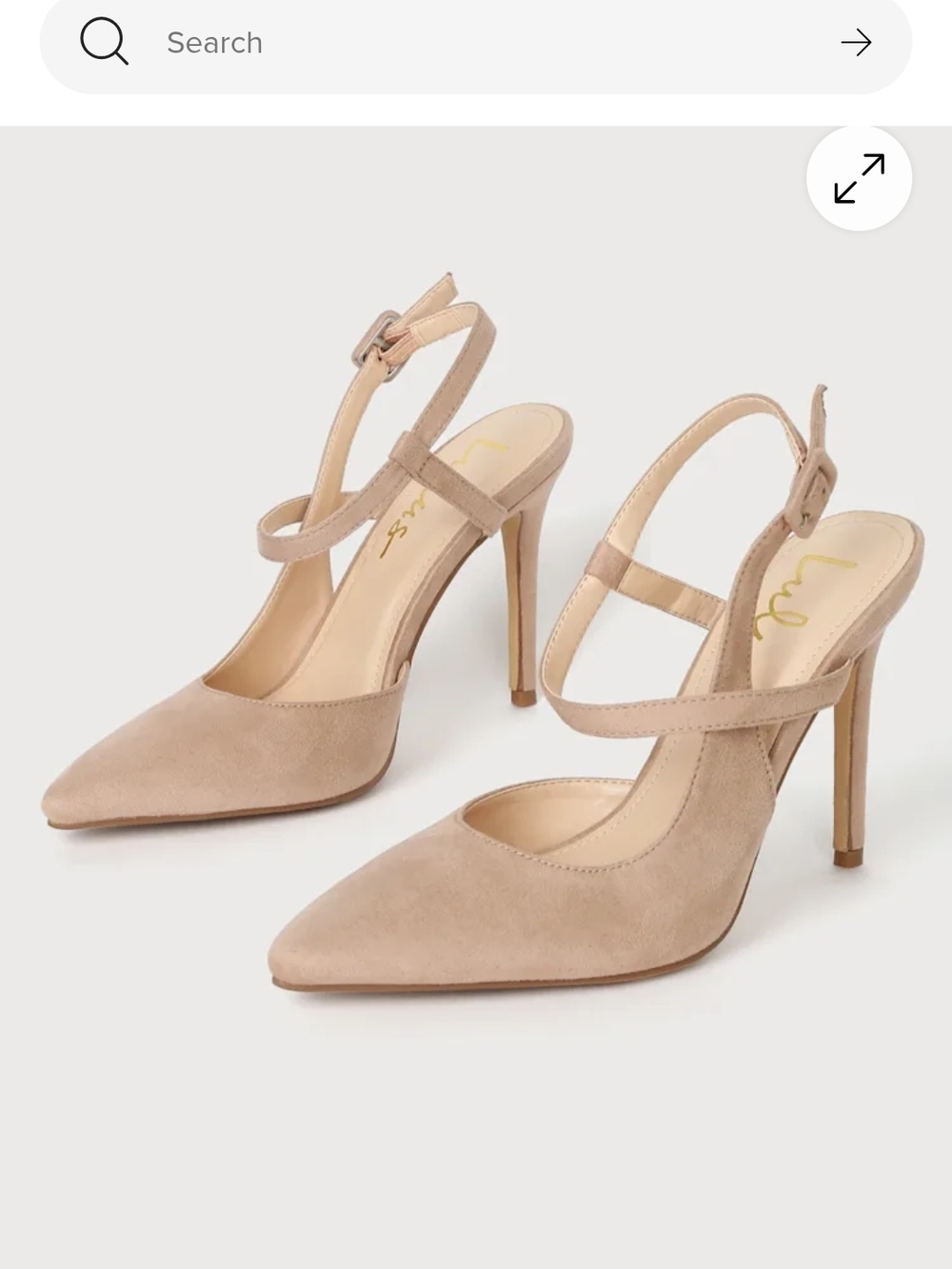 Lulus Taupe Suede Heels Pointed Toe Ankle Strap Pumps Womens 6.5 Wedding Neutral - Picture 7 of 7